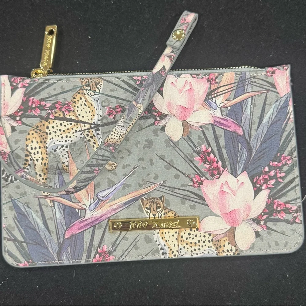 Betsey Johnson Pink Tote with Floral Scarf & Wristlet